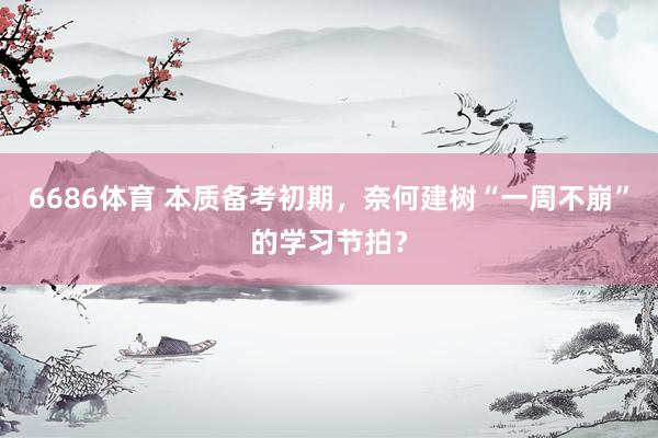6686体育 本质备考初期，奈何建树“一周不崩”的学习节拍？