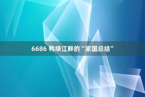 6686 鸭绿江畔的“家国总结”