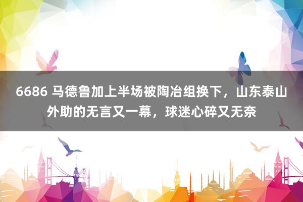 6686 马德鲁加上半场被陶冶组换下，山东泰山外助的无言又一幕，球迷心碎又无奈