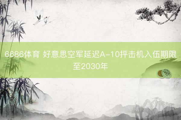 6686体育 好意思空军延迟A-10抨击机入伍期限至2030年
